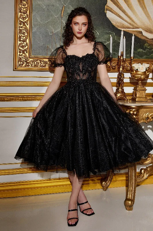 Seasonal Sale – Shop Now!Cinderella Divine CD0187 Formal Midi Glitter Prom Dress