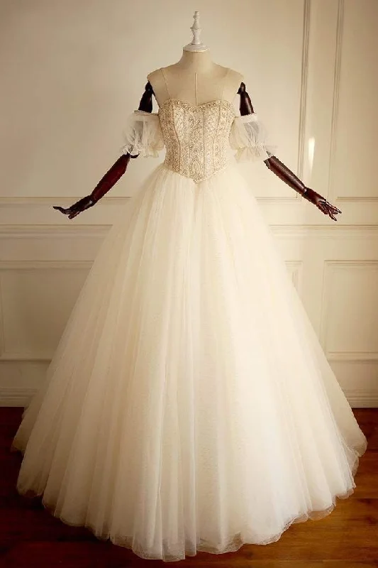Your Shopping Wish, Our Discount Command!Sweetheart  Beaded Long A-line Wedding Dresses