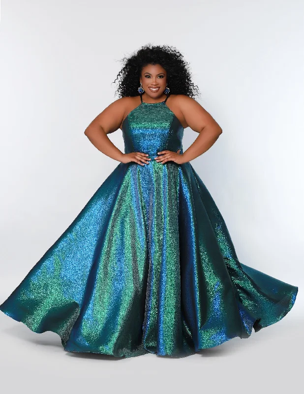 Everything Must Go!Sydneys Closet SC7334 Plus Size Halter Prom Long Ball Gown