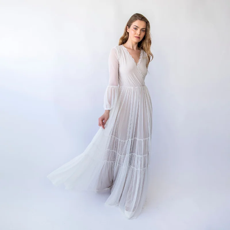 Huge Price Cuts Await!Mesh Chiffon Wedding Dress #1462