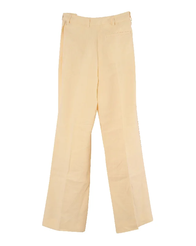 Shop Before It’s Gone!Acne Studios Side Closure Trousers in Yellow Linen
