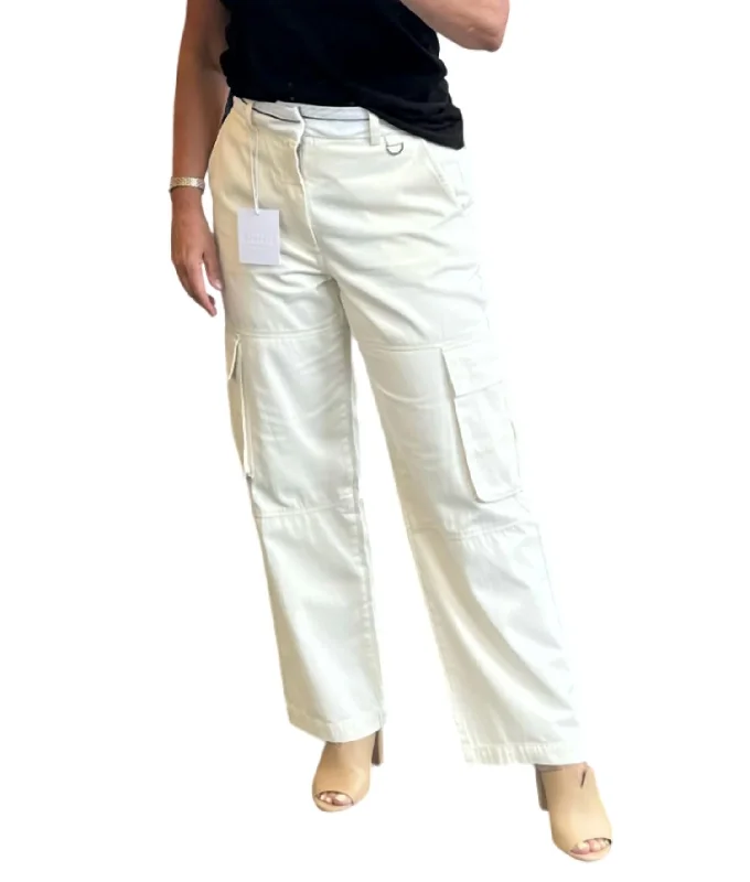 The Best Deals Won’t Wait!Addie High Rise Relaxed Cargo Trouser In Eggshell