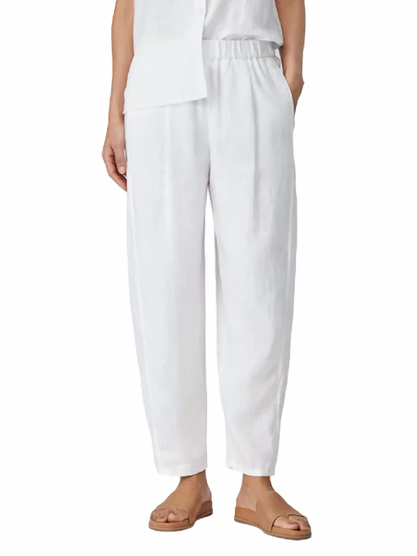 One Day Only – Huge Savings!Ankle Pleated Lantern Pant In White