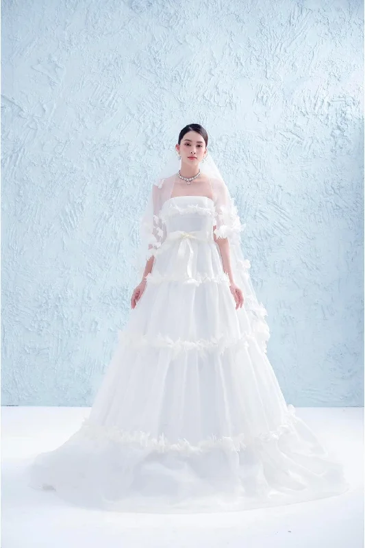Today’s Deals, Tomorrow’s Regrets!Anna Ball Gown Tiered Foam Organza Extra Long Length Dress