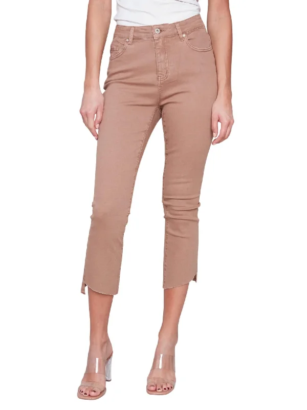 Special Offer – Act Fast!Asymmetrical Twill Crop Pant In Caramel