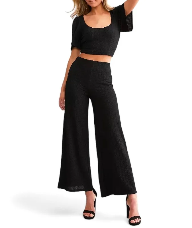 Special Discounts Inside!Bille Wide Leg Pant In Black