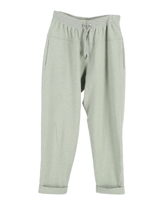 Buy More, Pay Less!Brunello Cucinelli Drawstring-Waist Sweatpants in Green Cashmere