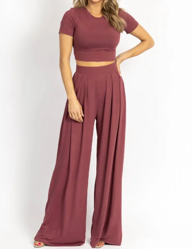 Find Your Perfect Deal Today!Butter Soft Palazzo Set In Plum
