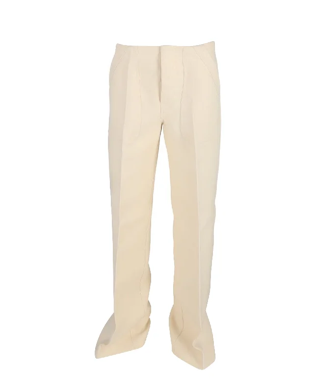 One Day Only – Huge Savings!Celine Straight Leg Trousers in Cream Wool