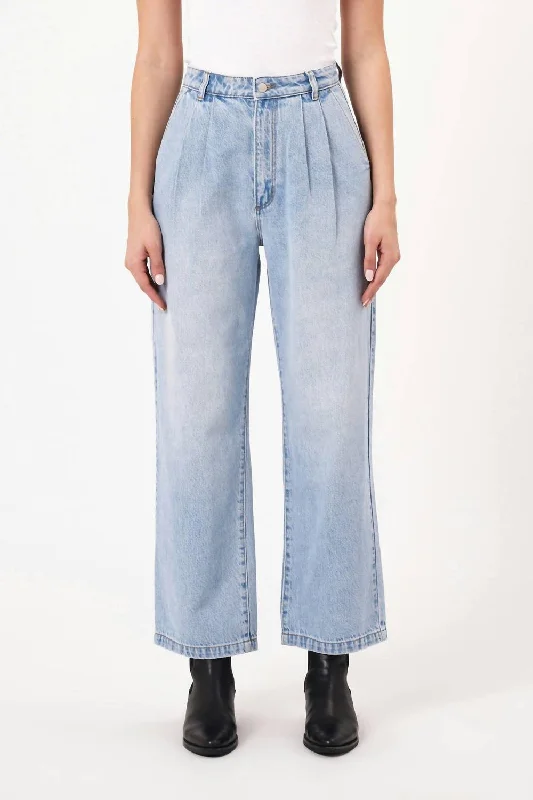 More Discounts, More Joy!Chloe Pleat Denim Pants In Light Blue