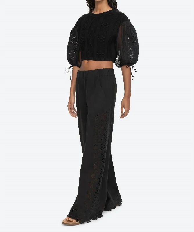 Find the Best Deals Here!Edith Embroidery Pants In Black