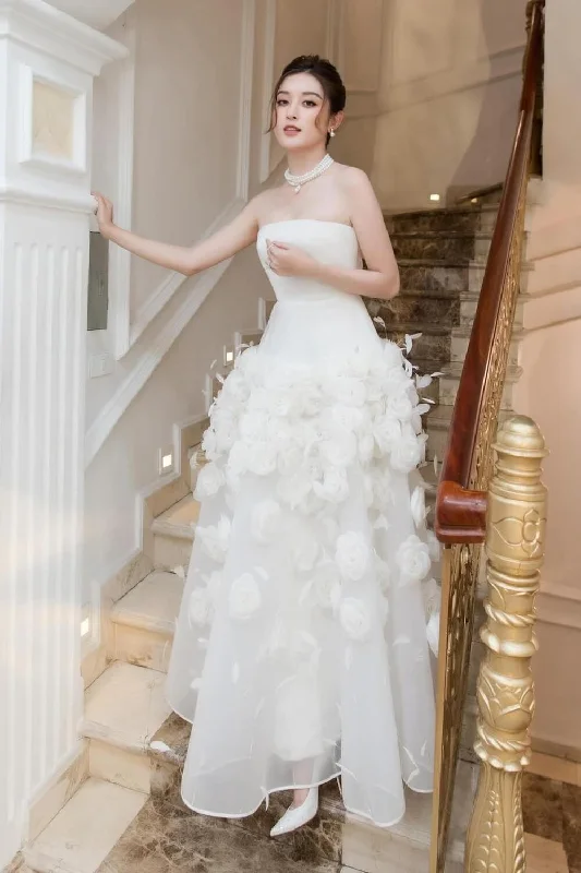 Crazy Discounts Inside!Erato Ball Gown Straight Across Neck Foam Maxi Dress
