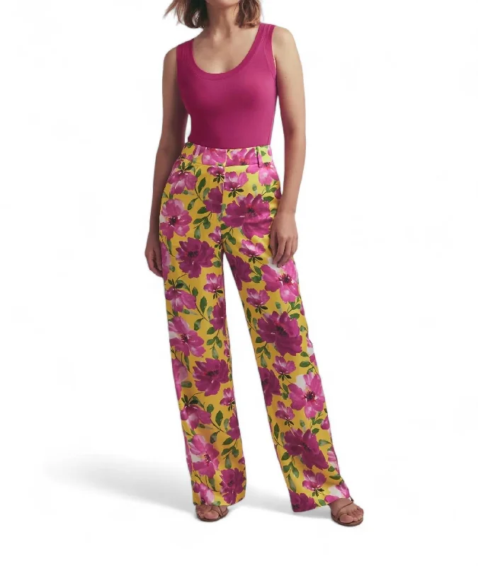 Seasonal Sale – Shop Now!Fiona Floral Pant In Bold Camellia