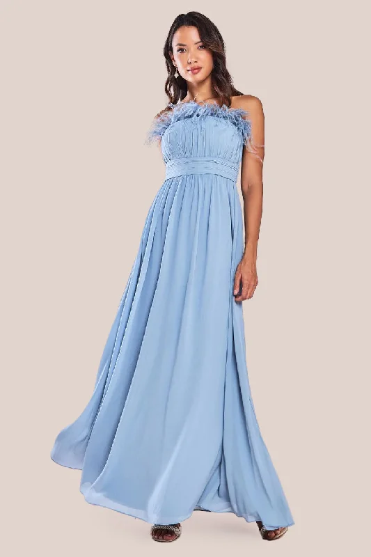 Stock Up and Save!Goddiva Bridesmaids Chiffon Maxi Dress - Blue
