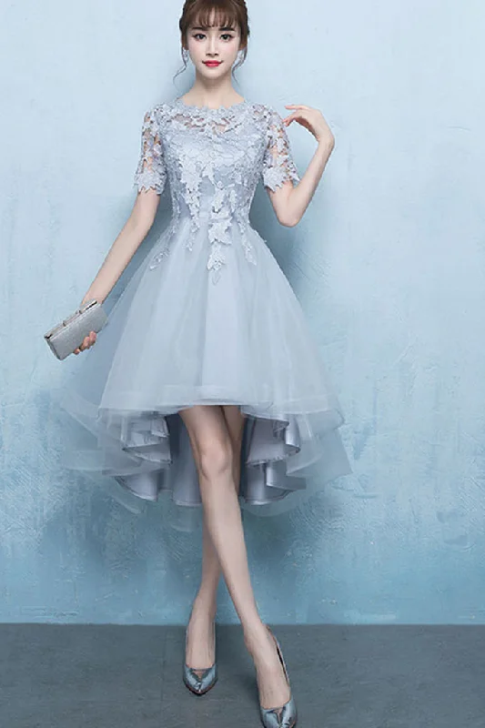 Get It Before It’s Gone!Hollow Out Patchwork High Low Tulle Formal Dress