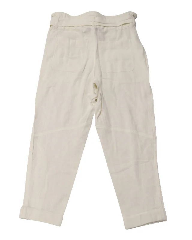 Your Best Deals Are Here!IRO High Waisted Pants in White Cotton