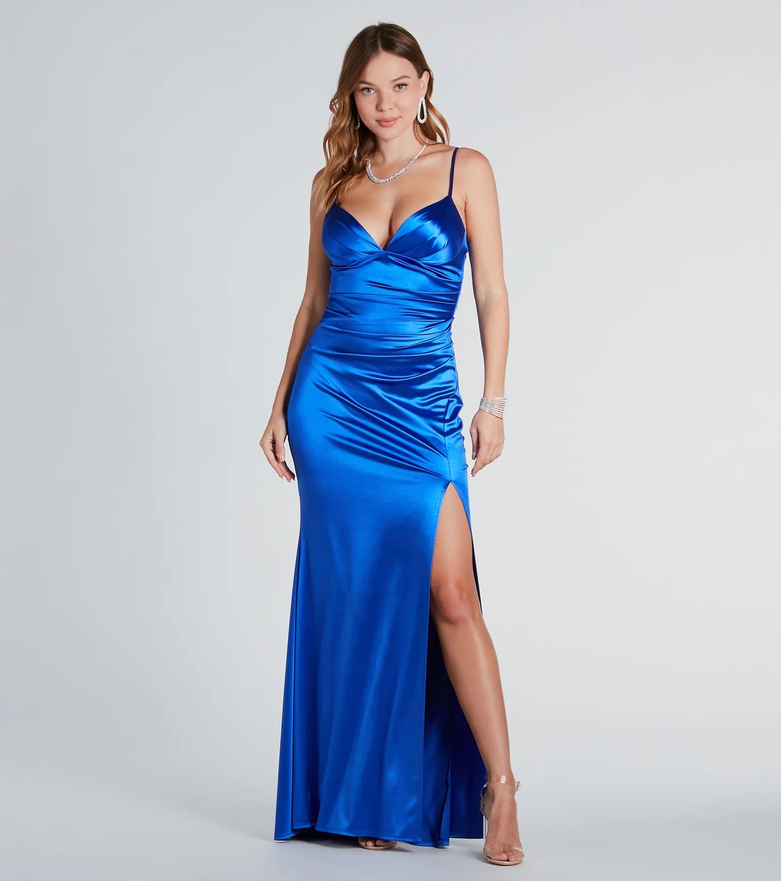 Hurry, Sale Ends Soon!Jordyn Formal Satin Mermaid Dress With Train