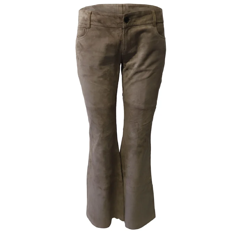 Biggest Sale of the Season!Joseph Suede Bellbottom Pants in Brown Lambskin