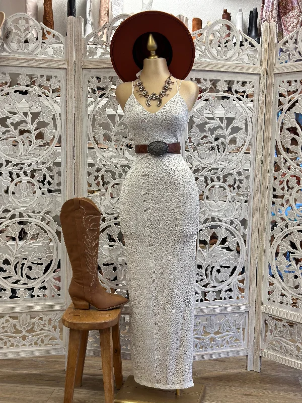 Sale Alert – Get Ready to Shop!Lace Crossback Maxi Dress- Stretchy