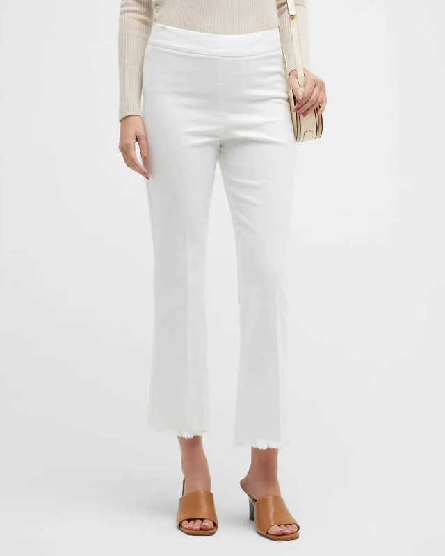 Limited Deals, Unlimited Savings!Leo Frayed White Crop Flare Denim Pants