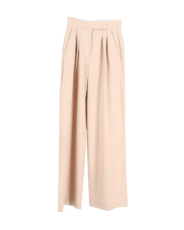 Price Drop Alert!Max Mara Pleated Wide-leg Trousers in Beige Wool