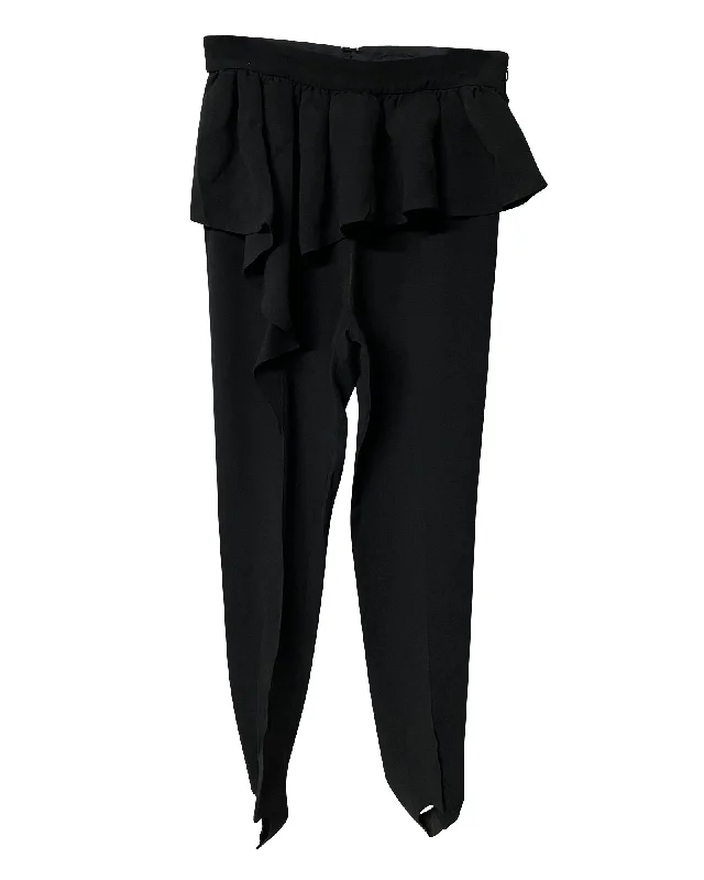 Shop Today, Save Tomorrow!Moschino Ruffled Leggings with Foot Strap in Black Acetate