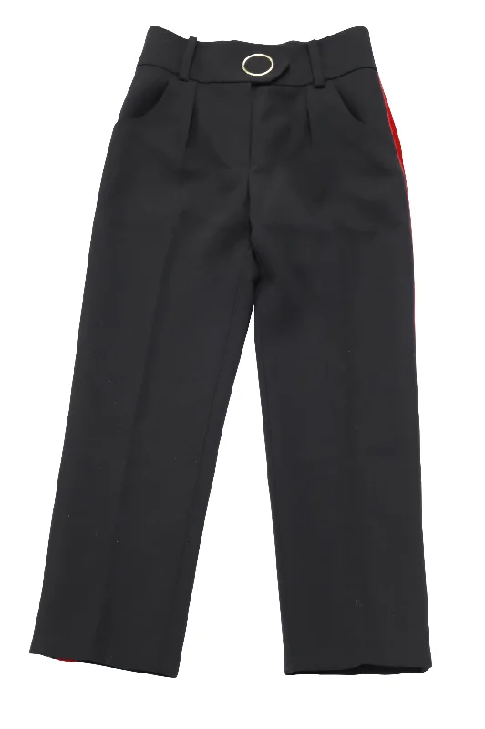 Your Discount is Waiting!Petar Petrov Velvet Trim Straight Leg Pants in Black Wool