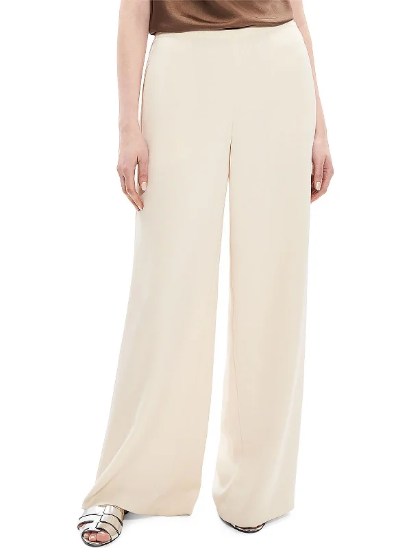 New Discounts Just Dropped!Petites Womens Textured High Rise Wide Leg Pants