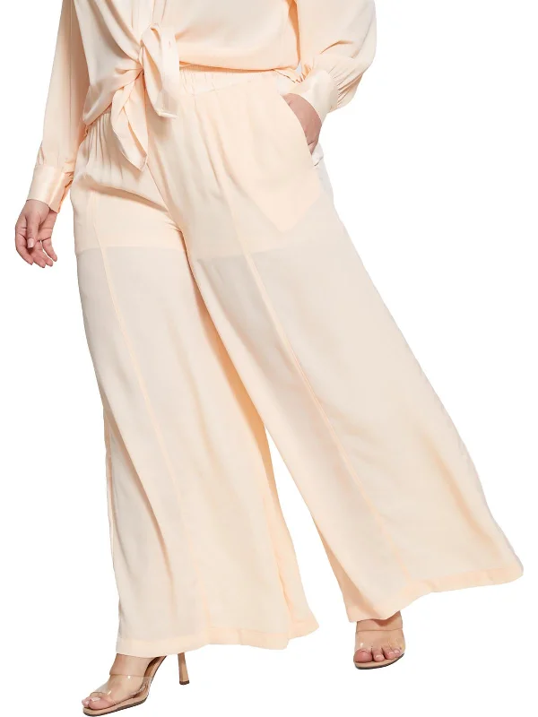 Save More with Every Purchase!Plus Womens Drawstring Smocked Wide Leg Pants