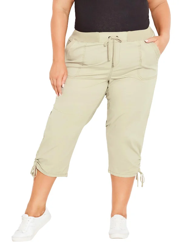 Your Dream Deal is Here!Plus Womens High Rise Drawstring Capri Pants