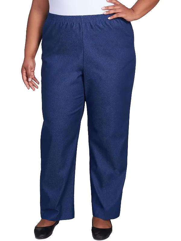 Score Big Savings Today!Plus Womens Solid Stretch Trouser Pants