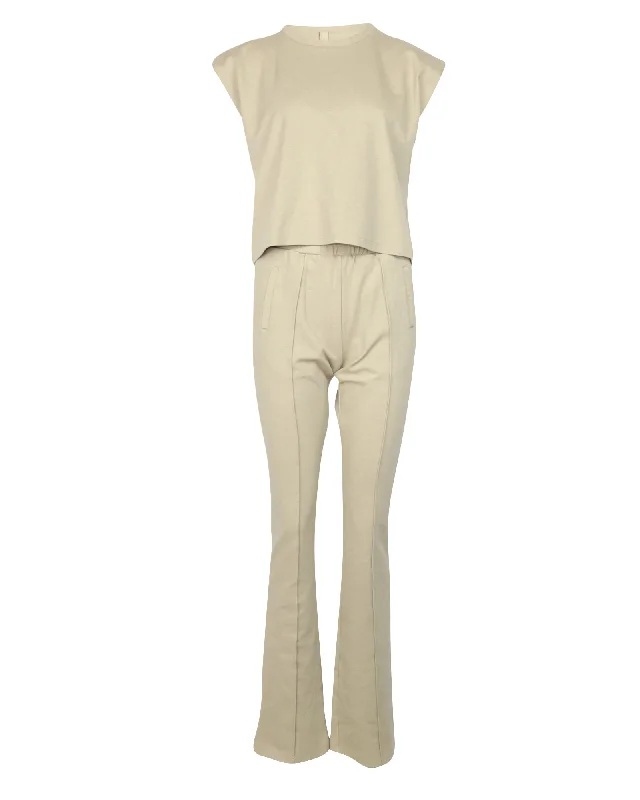 Upgrade for Less!Prevu Shirt and Trouser Set in Beige Viscose
