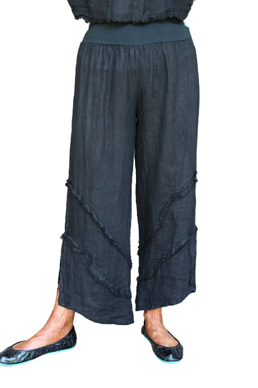Shop Before It’s Gone!Ruffle Delight Linen Pants In Black