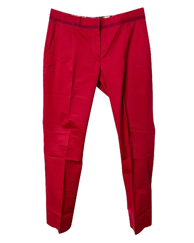 Save More Than Ever!Salvatore Ferragamo Trousers in Red Cotton