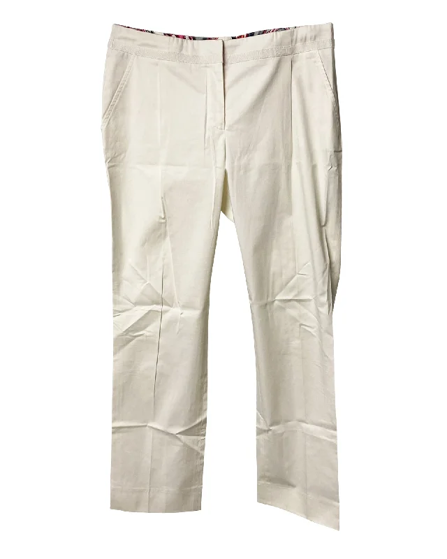Price Drops You’ll Love!Salvatore Ferragamo White Trousers in White Silk