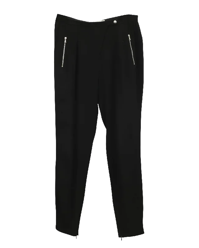 Savings You Can’t Ignore!Sandro Paris Straight Trousers with Zip Pocket in Black Viscose