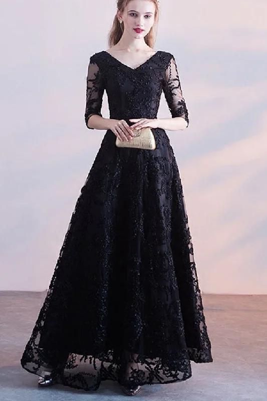 Score Huge Discounts Today!Sheer Sleeve Double V-neck Patchwork Maxi Dress