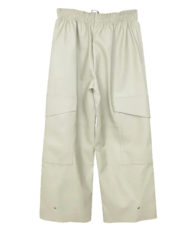 Your Shopping Spree Starts Here!Stella McCartney Wide Leg Trousers in Cream Leather