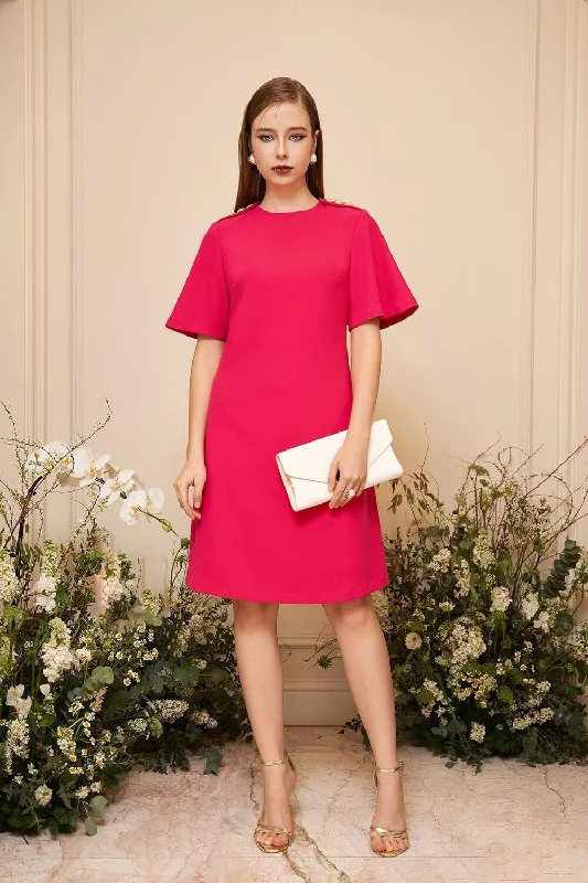 Hot Deals You Can’t Resist!Stevie Trapezoid Flare Sleeved Punto Mini Dress