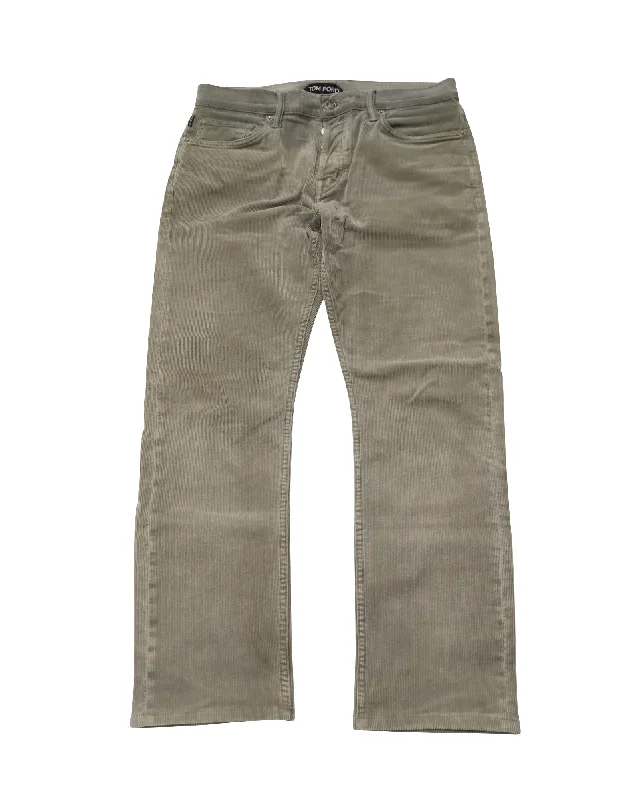 Your Shopping Wish, Our Discount Command!Tom Ford Slim Fit Trousers in Khaki Corduroy