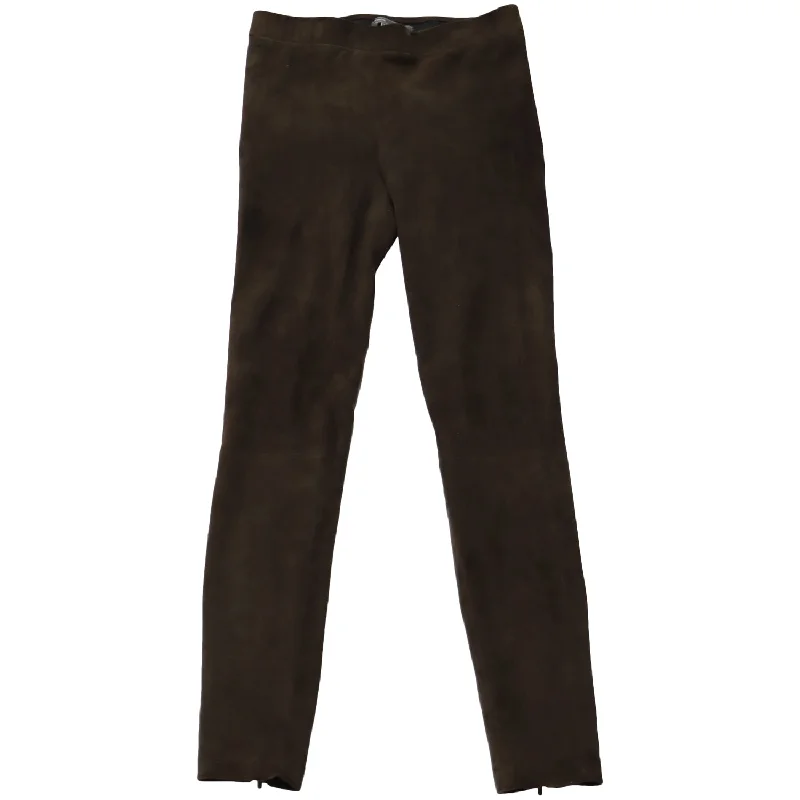 Flash Sale – Act Fast!Vince Split-Hem Cropped Pants in Brown Suede