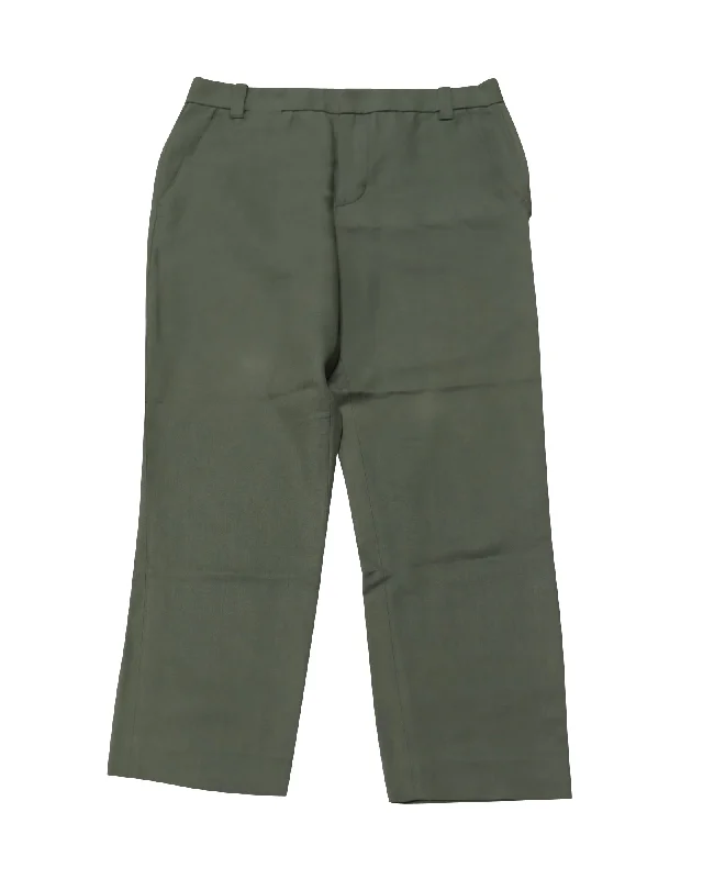 Exclusive Deals Just for You!Vince Straight Leg Trousers in Olive Green Cotton