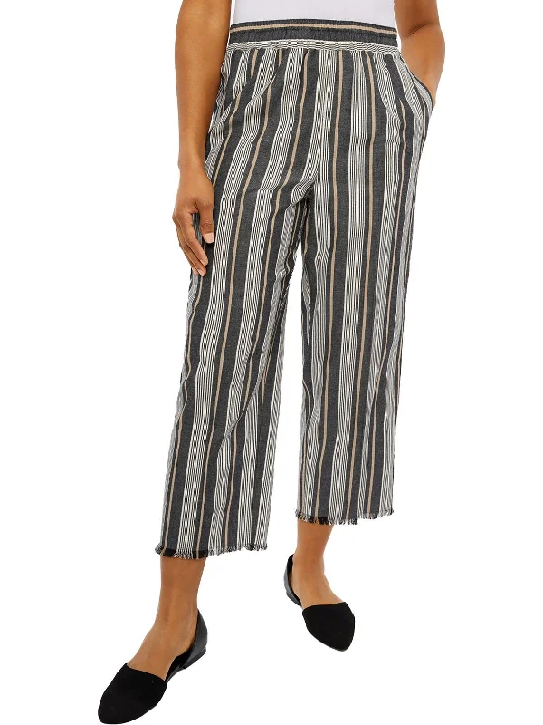 Buy One, Get One Free!Womens Linen Blend Striped Ankle Pants