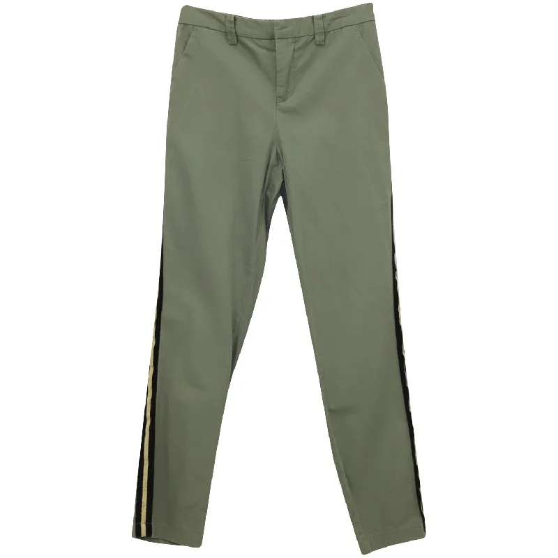 Grab Yours Before It’s Too Late!Zadig Voltaire Side-Stripe Trousers in Khaki Cotton