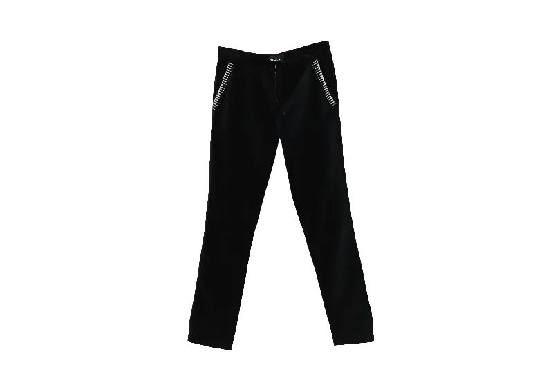 Savings You Can’t Ignore!Zadig & Voltaire Slim Fit Stretch Pants with Embroidery in Black Velvet