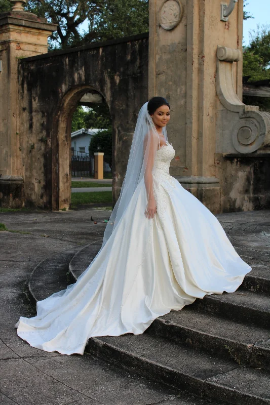 More Discounts, More Joy!Allure Bridals Boned Bodice Ballgown with Pockets