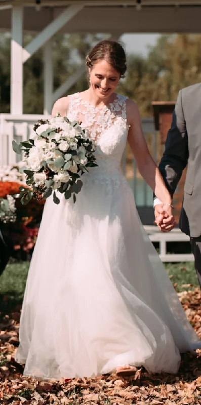 The Best Deals Won’t Wait!Allure Bridals Illusion High Neck Lace and Tulle A-line