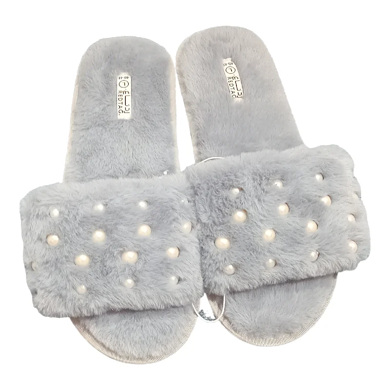 Best Price of the Season!Grey Pearl Trim Slipper