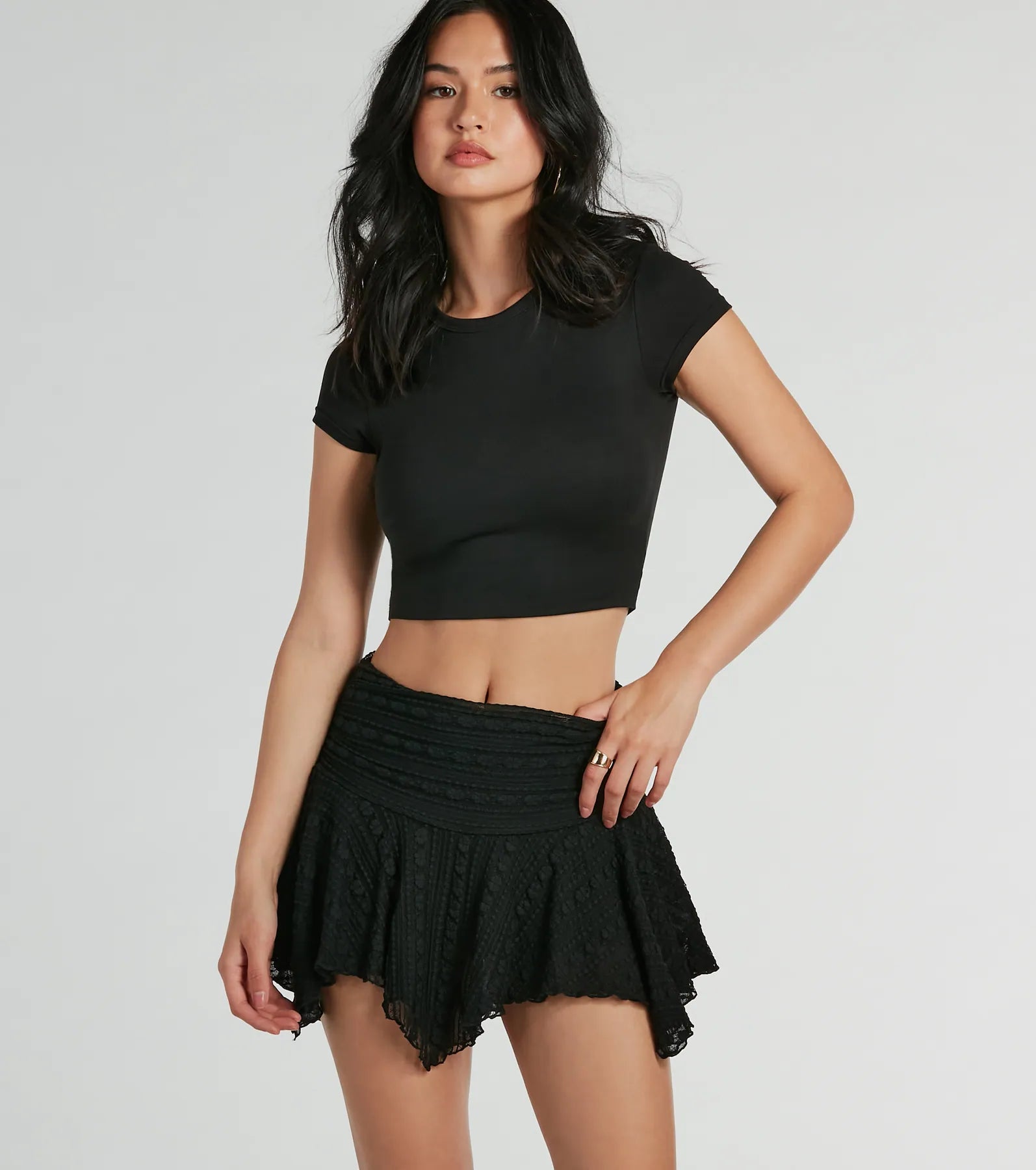 The Best Sale of the Year!Alluring Flirt High-Rise Lace Mini Skort