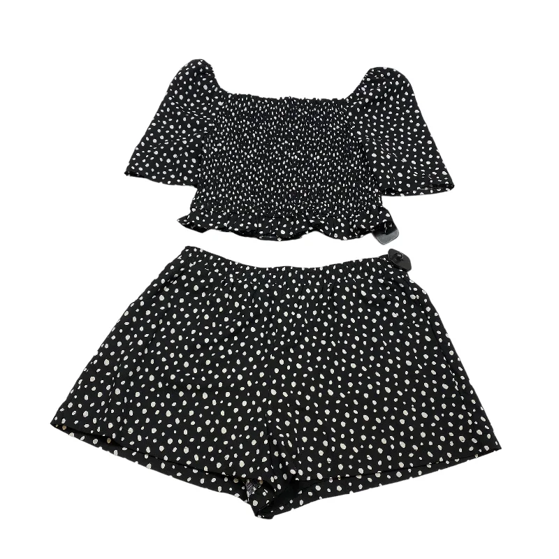 Exclusive Savings This Week!Black & White Shorts Set 2pc Versona, Size L